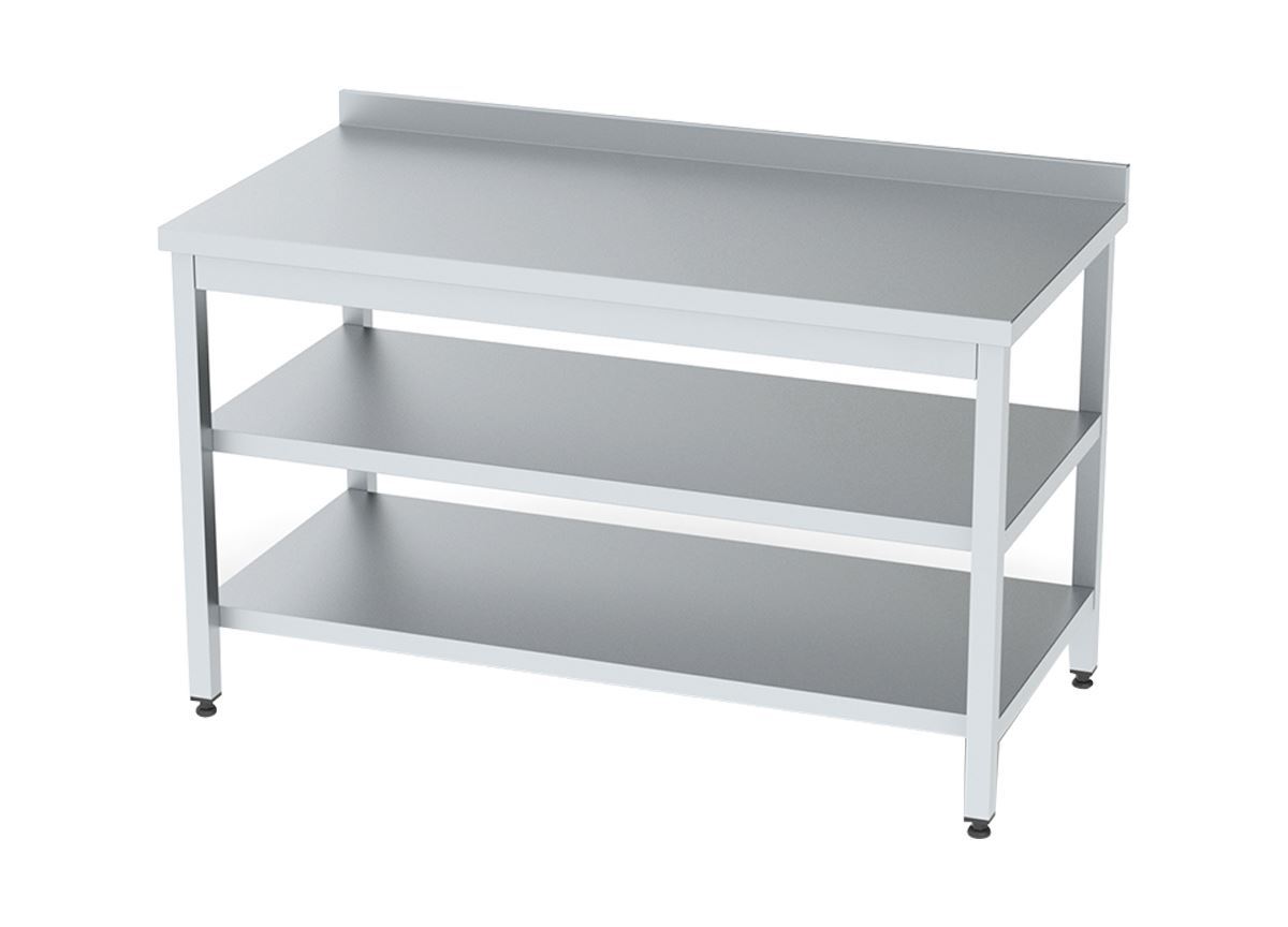 Work Table with Bottom and Middle Shelf