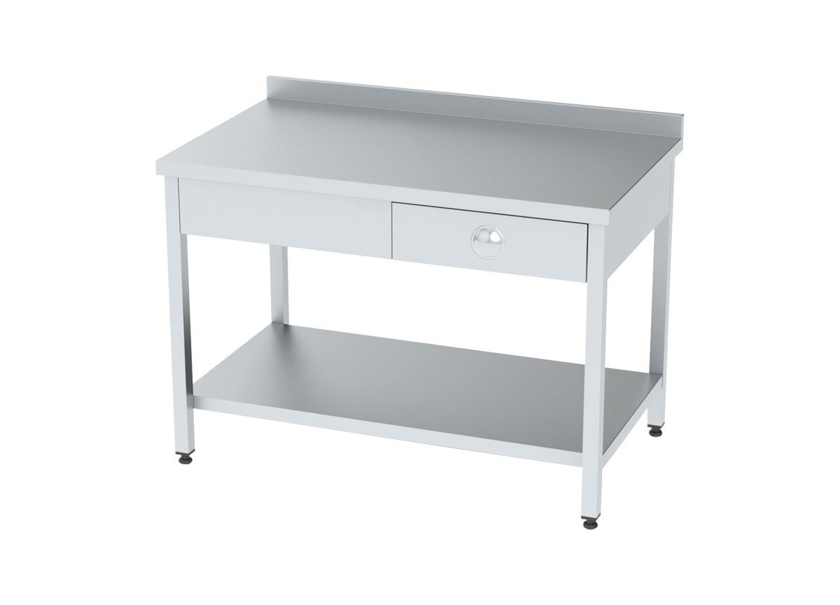 Work Table with Bottom Shelf  & Drawe