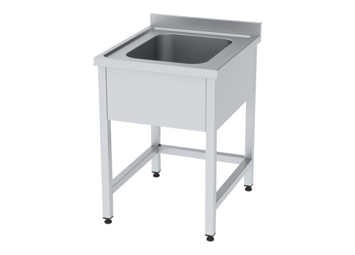 Work Table with Single Sink without Bottom Shelf